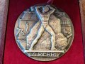  Френски 1968 сребърен Медал Каменоделец от РИДЕ орден плакет, снимка 1 - Нумизматика и бонистика - 41344160