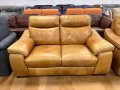 ПРОМОЦИЯ!!! Два оранжеви кожени дивана двойки - естествена кожа, снимка 7