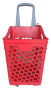 ПРОМО!!! PVC кошница за пазаруване с колела, червена 75 литра, снимка 1 - Оборудване за магазин - 44837913