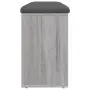 vidaXL Пейка за обувки, сив сонома, 102x32x50 см, инженерно дърво, снимка 6