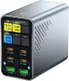 Настолна GaN зарядна станция с 6 порта и LCD дисплей, USB-C до 140 W, снимка 1