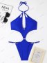 Дамски моден едноцветен бански костюм, 5цвята - 023 , снимка 8