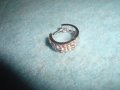 СТАРА СРЕБЪРНА РОДИРАНА СКЪПОЦЕННА ОБЕЦА с ЦИРКОНИ 25740, снимка 6