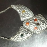 Старинен  посребрен  накит  колие, снимка 4 - Колиета, медальони, синджири - 40341612
