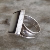 Дамски сребърен пръстен със седеф , снимка 4 - Пръстени - 41882367