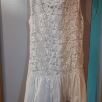 Бяла рокля нашита с перли и дантела , снимка 9 - Рокли - 41189193