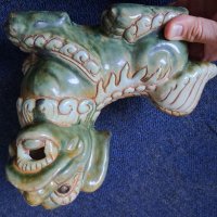  Vintage Large Ceramic Foo Dog Statue      Китаиски порцелан , китайско кучие, снимка 16 - Антикварни и старинни предмети - 41681370