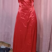 Елегантна сатенена рокля с гол гръб, размер L, снимка 2 - Рокли - 44463046