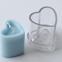 3d сърце висока пластмасова форма молд за направа на  свещ шоколад сапун декор, снимка 3 - Форми - 41500732