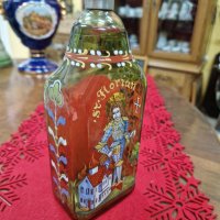 Уникална антикварна немска ръчно рисувана бутилка , снимка 3 - Антикварни и старинни предмети - 41787633