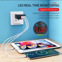 Super Power Quick Charger 3.0 ,5,1A Led Дисплей 3 USB порта , снимка 5 - Оригинални зарядни - 39377389