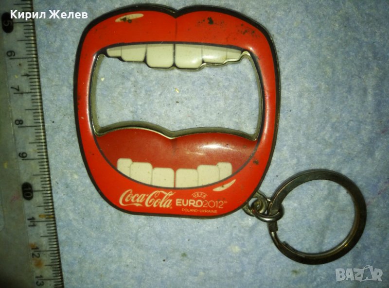 Coca-Cola UEFA EURO 2012 POLAND - UKRAINE Рядък КОЛЕКЦИОНЕРСКИ СУВЕНИРЕН КЛЮЧОДЪРЖАТЕЛ ФУТБОЛ 18034, снимка 1