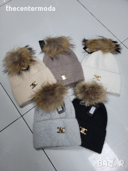 Зимна шапка с естествен пух , снимка 1