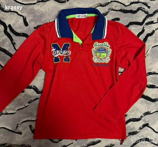 Детска блуза с дълъг ръкав и якичка (размер 10 год.), снимка 1