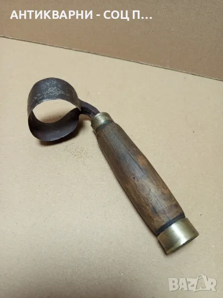 Стар Ръчно Кован Инструмент За Дълбане., снимка 1