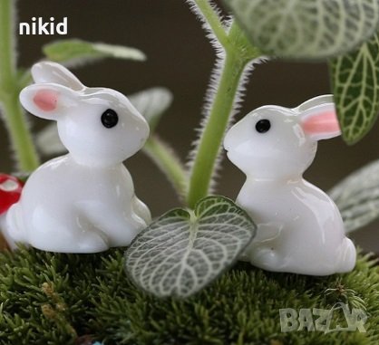 зайче зайчета заек малко малки пластмасов фигурки фигурка декоративни, снимка 1