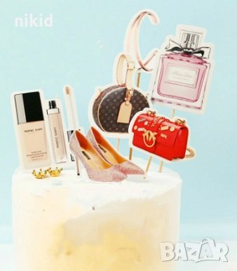 обувки парфюм чанти фдт мода топери топер клечки картон украса торта , снимка 1