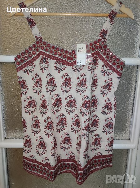 Дамски топ с пайети S размер F&F Blue 20 лв., снимка 1