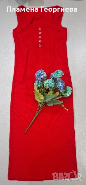 Дамска червена рокля, снимка 1