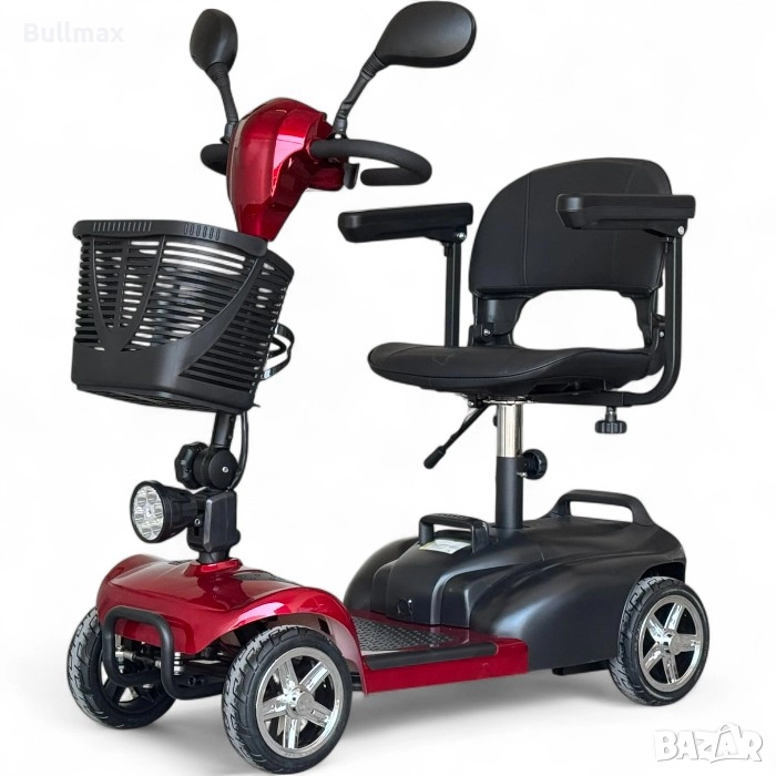 Електрическа четириколка BULLMAX N1, Електрическа спирачка, 350W, Сгъваема, Червена, снимка 1