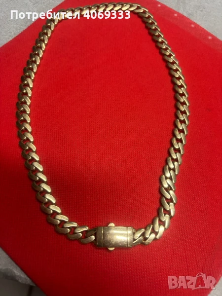 Златен ланец панцер 14 к 54см 42.46гр, снимка 1