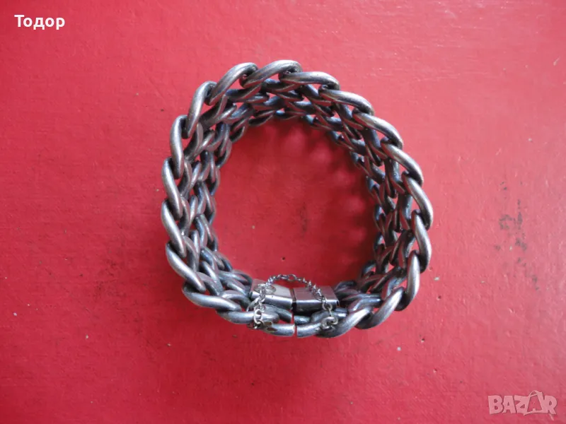Страхотна метална рокерска арт гривна , снимка 1