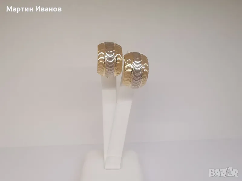 Златни обеци широки , снимка 1