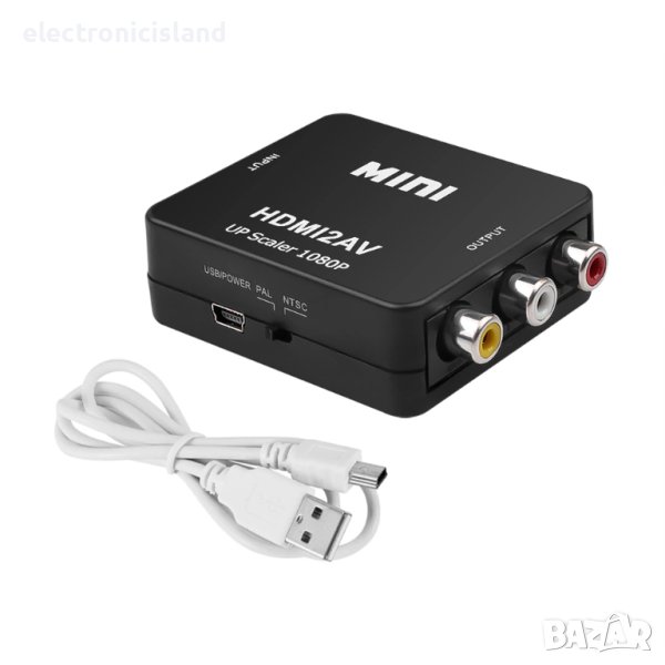 Адаптер HDMI към AV 3RCA 3 чинча или обратно FULL HD чинчове конвертор, снимка 1