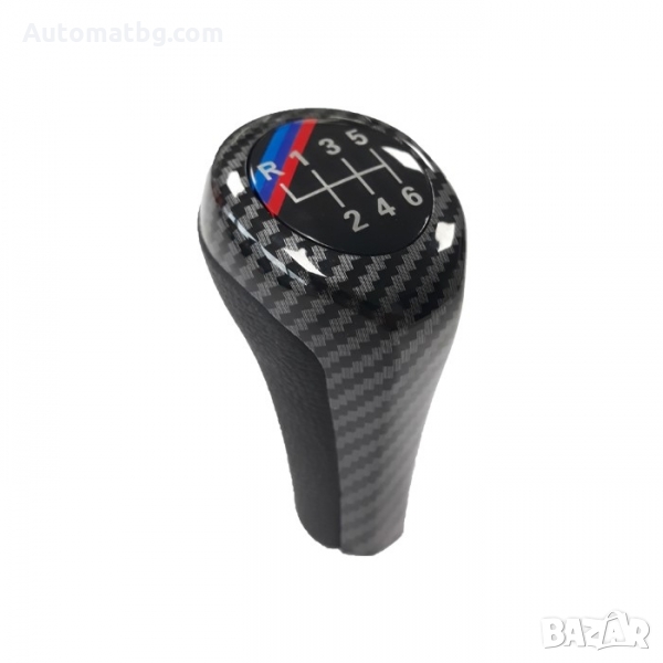 Топка за скоростен лост Automat, За BMW, 6 скорости, Карбон, снимка 1