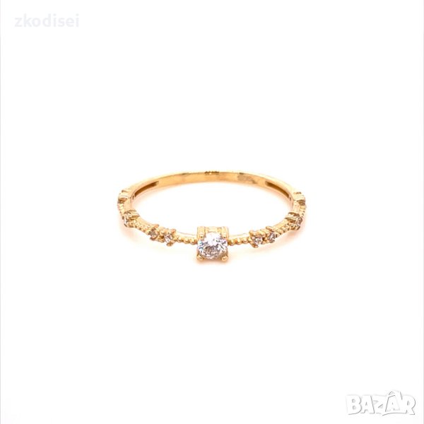 Златен дамски пръстен 1,09гр. размер:56 14кр. проба:585 модел:20049-3, снимка 1