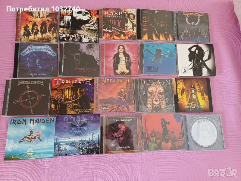Дискове CD метал/рок като нови - Iron Maiden, Megadeth, WASP, Nirvana, Metallica, Tarja и др., снимка 1
