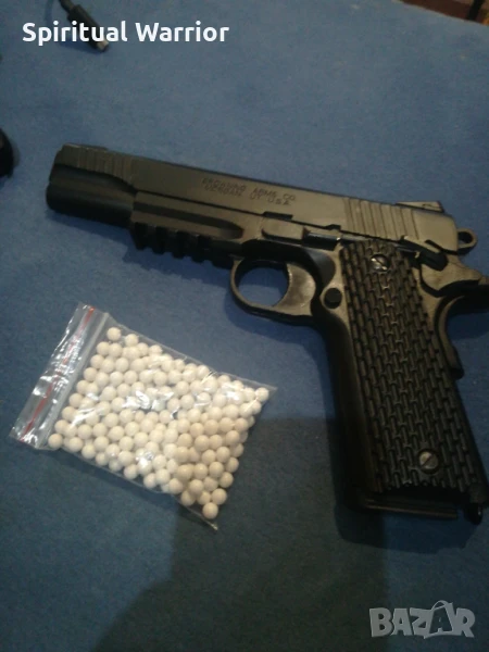 Фул Метал, тежък Метален Пистолет Браунинг 1911, 6мм калибър, Еърсофт! , снимка 1
