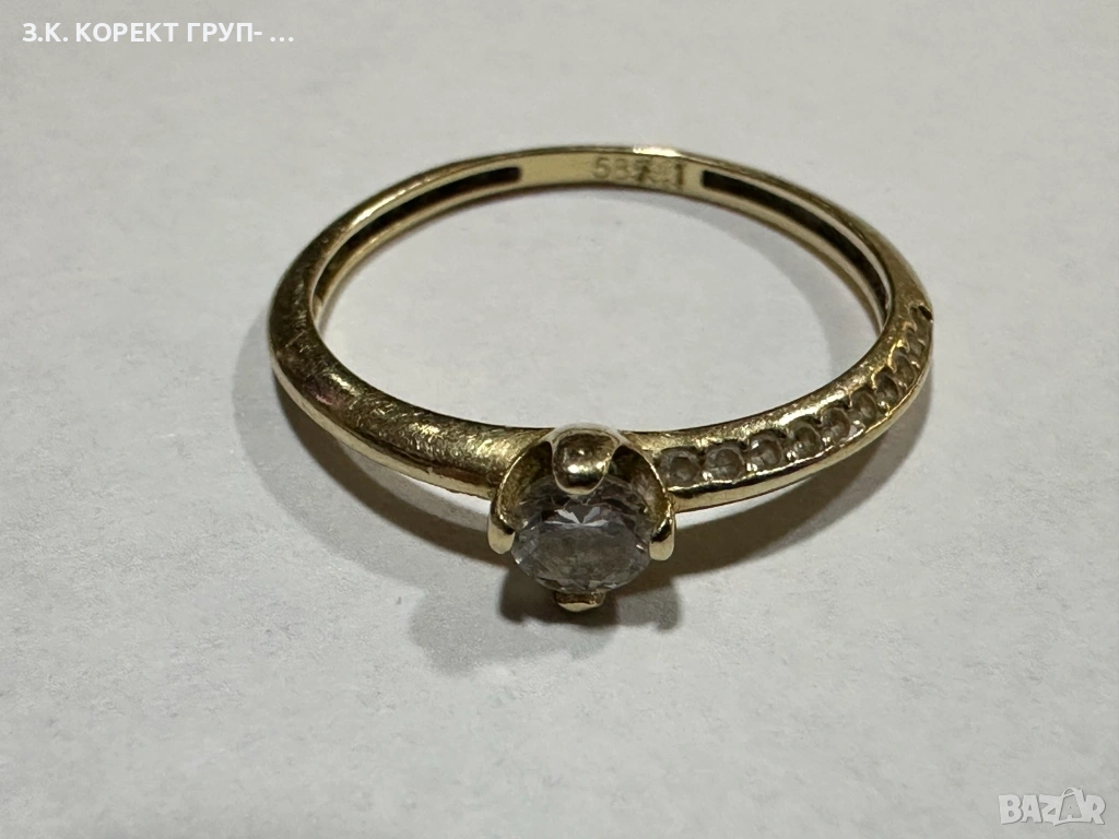 Златен пръстен 14к, 1,10гр, снимка 1