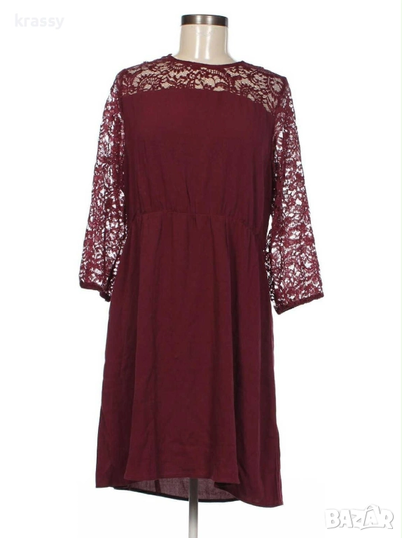 НОВА елегантна дамска рокля с дантела и отворен гръб About You (размер Л), снимка 1