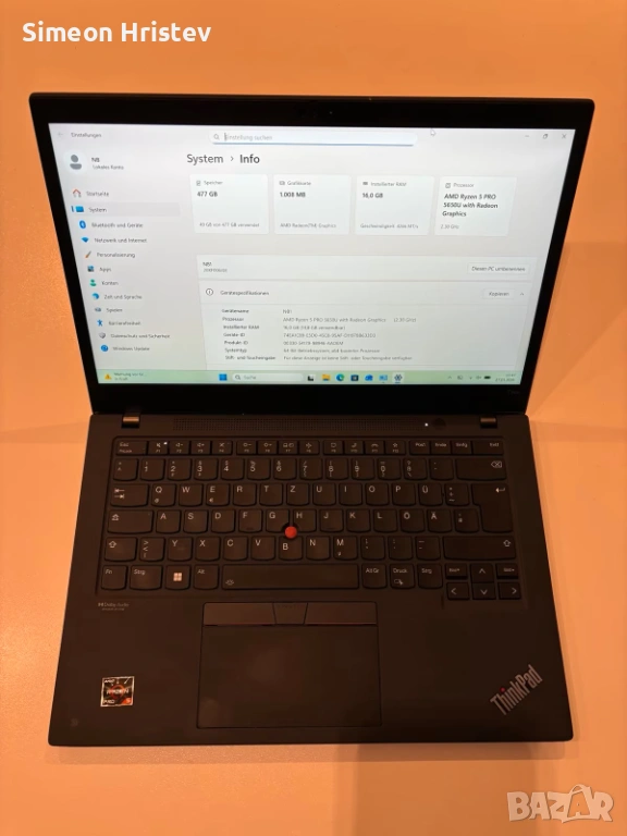 Lenovo ThinkPad T14s Gen 2 | Ryzen 5 Pro | 16GB | 512GB SSD | LTE | КАТО НОВ, снимка 1