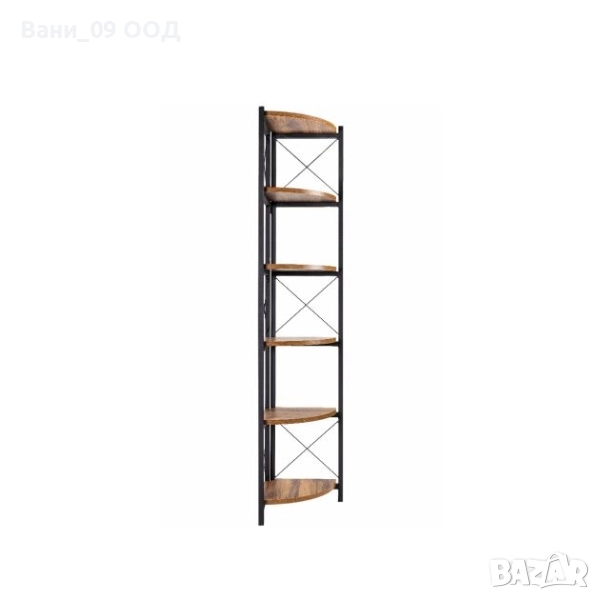 Висока ъглова етажерка в индустриален стил, снимка 1