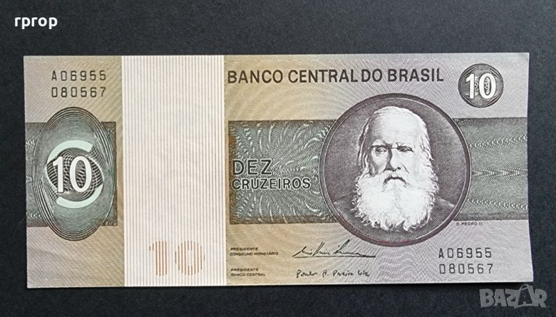 Банкнота. Бразилия. 10 крузейро .1980 .UNC., снимка 1