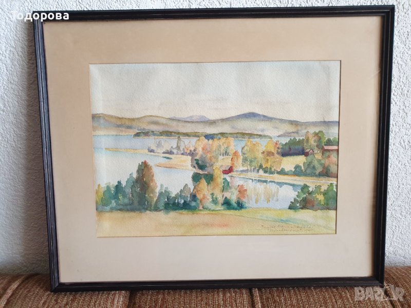 Стар авторски акварел -датиран 1945 година, снимка 1
