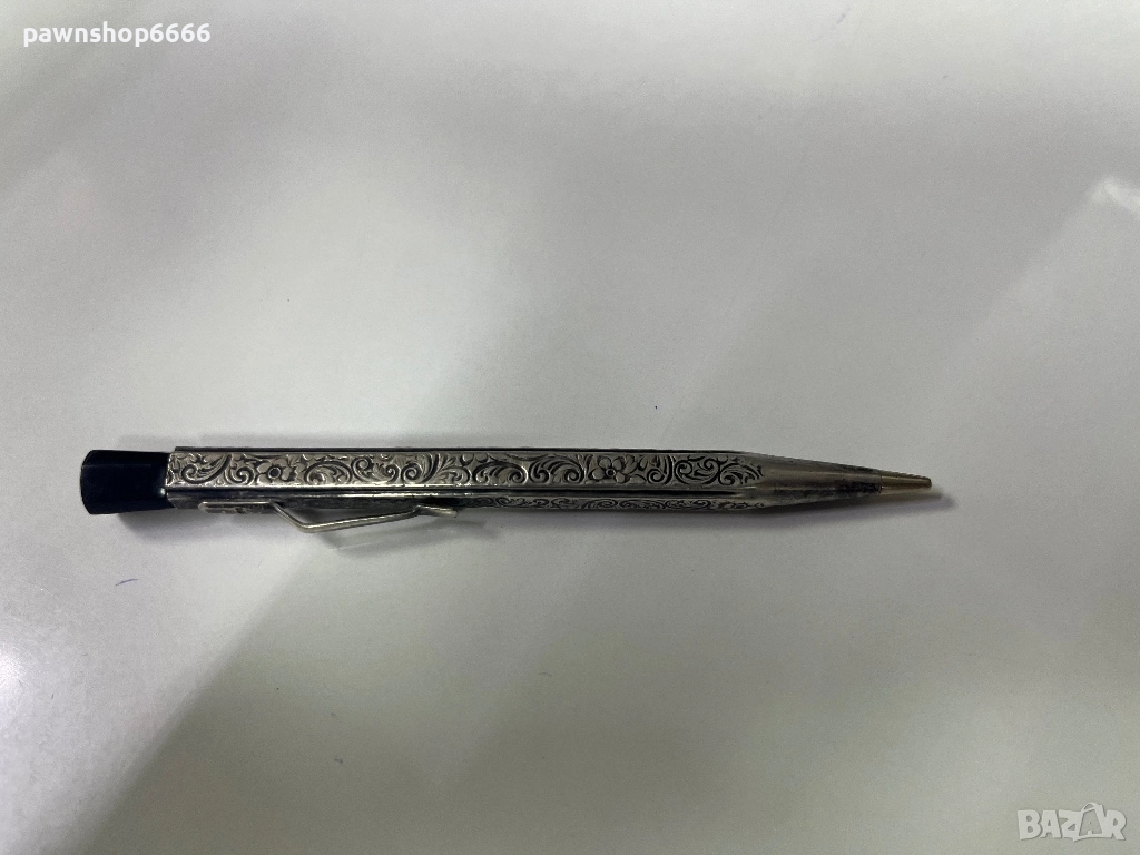 Старинен механичен молив – сребърен корпус (проба 900), снимка 1
