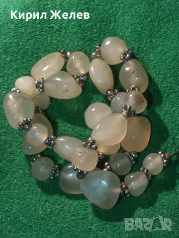 РЕТРО АРТ ГЕРДАН от НАТУРАЛНИ КАМЪЧЕТА МЛЕЧЕН КВАРЦ с НУЖДА от ЗАКОПЧАЛКА 47332, снимка 13 - Колиета, медальони, синджири - 47285612