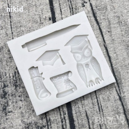 Диплома тога химикал Бухал завършване бал силиконов молд форма фондан гипс