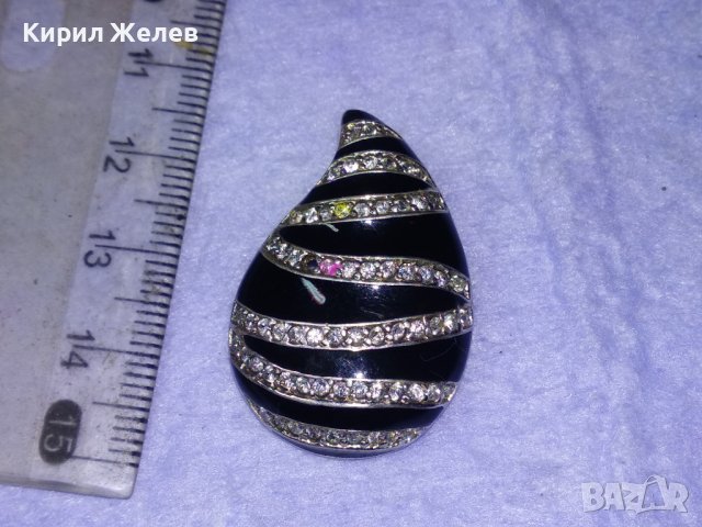 ПРЕКРАСЕН БУТИКОВ ФЕШЪН АРТ МЕДАЛЬОН РОДИРАНО СРЕБРО 925 с ЧЕРЕН ЕМАЙЛ и ИСКРЯЩИ ЦИРКОНИ 39989, снимка 7 - Колиета, медальони, синджири - 42656088