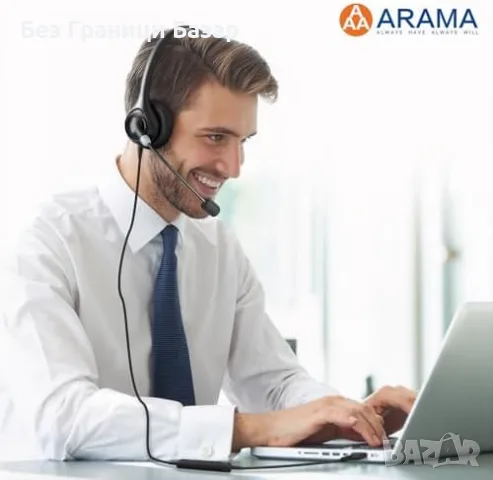 Нови Жични USB слушалки Arama с микрофон за офис, кол център и онлайн уроци, снимка 6 - Слушалки и портативни колонки - 55480395