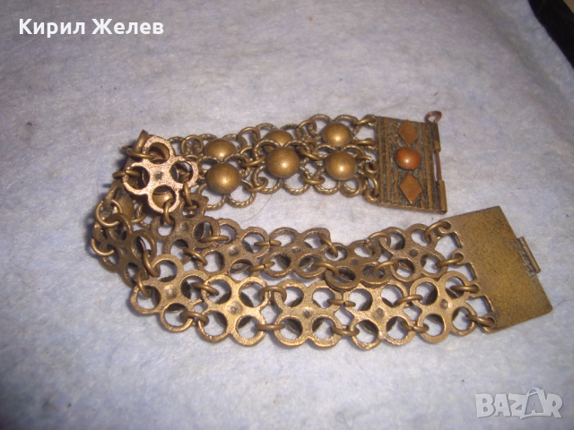 19 ВЕК ВЪЗРОЖДЕНСКА БРОНЗОВА ЕТНОГРАФСКА ГРИВНА РЪЧНА МАЙСТОРСКА СТАРА ИЗРАБОТКА НАКИТ УНИКАТ 27123, снимка 14 - Антикварни и старинни предмети - 36060617