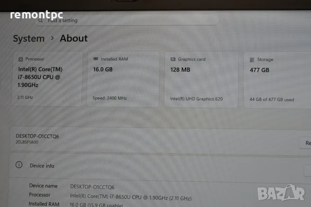 Lenovo Thinkpad T480S 16 GB DDR4 512 GB NVME Батерия и зарядно , снимка 8 - Лаптопи за работа - 55922766