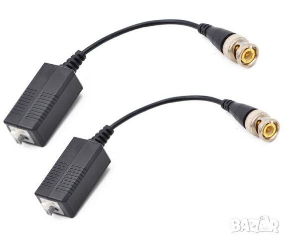 Video Balun Видео Балун Трансформатор Комплект 720P 1080P AHD/CVI/TVI CCTV Пасивен HDCVI Един Канал, снимка 7 - Други - 41310729