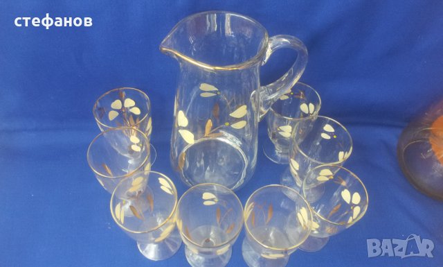 Кана и 8 чаши за алкохол, рисувани, от някога, снимка 6 - Други ценни предмети - 34209310