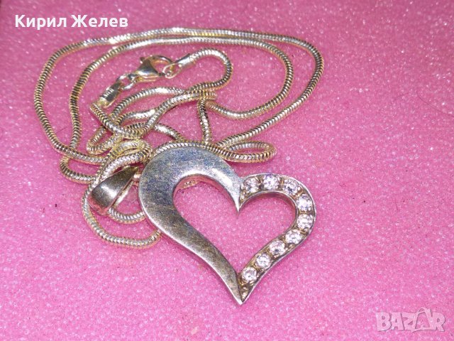 ИЗЯЩНО НЕЖНО СРЕБЪРНО КОЛИЕ с РОМАНТИЧЕН СРЕБЪРЕН МЕДАЛЬОН СРЕБРО 925 с ИСКРЯЩИ ФАСЕТ ЦИРКОНИ 41847, снимка 5 - Колиета, медальони, синджири - 44316440