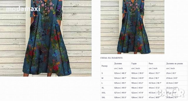 3XL Нова миди рокля в океанско синьо, снимка 3 - Рокли - 41870768