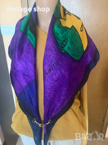 Копринен шал с абстрактен десен картина на Пикасо, снимка 8 - Шалове - 53821867